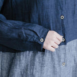 French patchwork cotton Wardrobes Fitted Work blue striped cotton robes Dress spring
