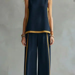 Ursula | Smart casual vest and trousers set with two-tone finishings