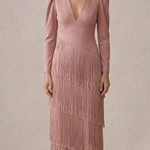 Clara | Elegant Dress with Fringe Sleeves