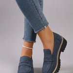 Elsa | Suede-Look Lug Sole Loafers