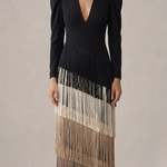 Clara | Elegant Dress with Fringe Sleeves