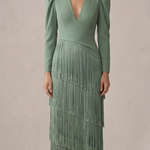 Clara | Elegant Dress with Fringe Sleeves