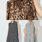 Handmade Black Oversized Print Cotton Shirts Sleeveless