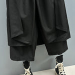 Irregular Multi-layer Cropped Hakama Pants