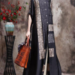 Comfy Italian Black Print Long Silk Dress Cardigan - Limited Stock