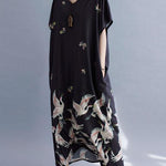 Italian Black V Neck Pockets Print Summer Holiday Dress Short Sleeve