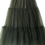 Italian Green asymmetrical design tulle Skirts Summer