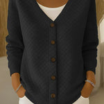 Laverne | Quilted Button Front Cardigan