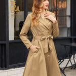 Zeagoo Women's Trench Coats Double-Breasted Long Coat with Belt (Us Only)