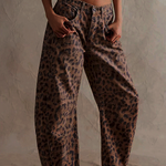 Leilani Monroe | Leopard Print Barrel Jeans For Women