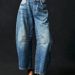 Leilani Monroe | Leopard Print Barrel Jeans For Women