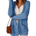 Zeagoo Women's 2023 Fall Winter Cardigan Sweaters Long Sleeve Open Front Cable Knit Outwear Coat with Pockets