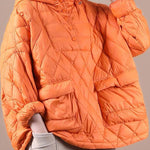 Literary Orange Plus Size Hooded Pullover Short Puffers Jackets(Free Shipping + Limited Stock)