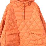 Literary Orange Plus Size Hooded Pullover Short Puffers Jackets(Free Shipping + Limited Stock)