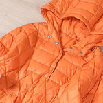 Literary Orange Plus Size Hooded Pullover Short Puffers Jackets(Free Shipping + Limited Stock)
