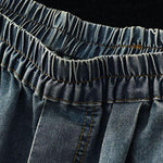 Loose Blue Elastic Waist Wide Leg Summer Denim hot Pants