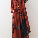 Loose blended Chiffon set stand collar long section shirt and summer thin two-piece