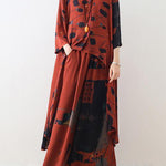 Loose blended Chiffon set stand collar long section shirt and summer thin two-piece