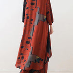 Loose blended Chiffon set stand collar long section shirt and summer thin two-piece