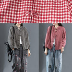 Luxury Black O-Neck Plaid Fall Long Sleeve Trench