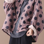 Luxury casual jackets red plaid dotted v neck Button Down women coats