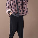 Luxury casual jackets red plaid dotted v neck Button Down women coats