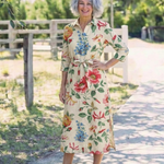 Maribel | Button Front Half Sleeve Floral Midi Dress