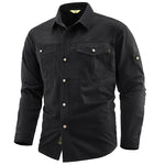 Men's 100% Cotton Long Sleeve Button Down Shirt | Classic Vintage Cargo Style