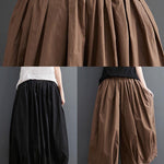 Modern Black High Waist asymmetrical design Summer Cotton Linen Pants