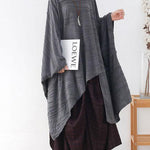 Modern Grey Wrinkled Knit Fall Long Sleeve Shirt