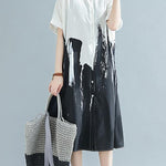 Modern lapel Cotton clothes For Women Work Outfits white Dress
