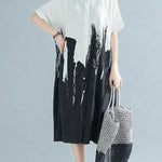 Modern lapel Cotton clothes For Women Work Outfits white Dress