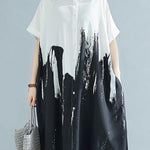 Modern lapel Cotton clothes For Women Work Outfits white Dress