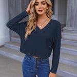 Zeagoo Women Long Sleeve Tops Waffle Knit Shirts
