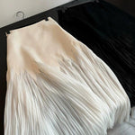 New White Wrinkled High Waist Chiffon Skirt Summer