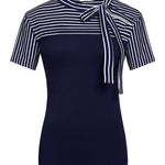 Zeagoo Women's Casual Tie Neck Tunic Blouse Tops