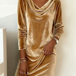 Elara | Elegant Velvet Dress with Draped Neckline