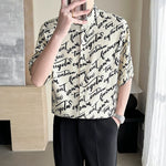 Printed Ice Silk Drape Short-sleeved Shirt