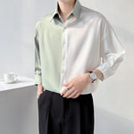 Summer Ice Silk Two-Tone Panel Shirt