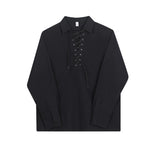 Tie-strap Casual Pullover Shirt