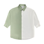 Summer Ice Silk Two-Tone Panel Shirt