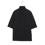 Ray Embroidery Loose Stand Collar Casual T-shirt