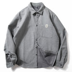 Striped Retro Slim Fit Casual Shirt Top