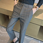 British Plaid Slim-fit Casual Trousers