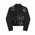 Loose-fitting Cropped Sequined Jacket