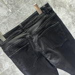 Rivet Zipper Black Denim Slim Fit Pencil Pants