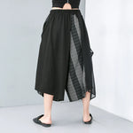 Striped Irregular Wide-leg Pants