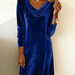 Elara | Elegant Velvet Dress with Draped Neckline