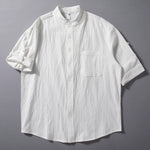Vintage Stand Collar Loose Shirt