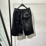 Loose Straight Wide-leg PU Leather Shorts